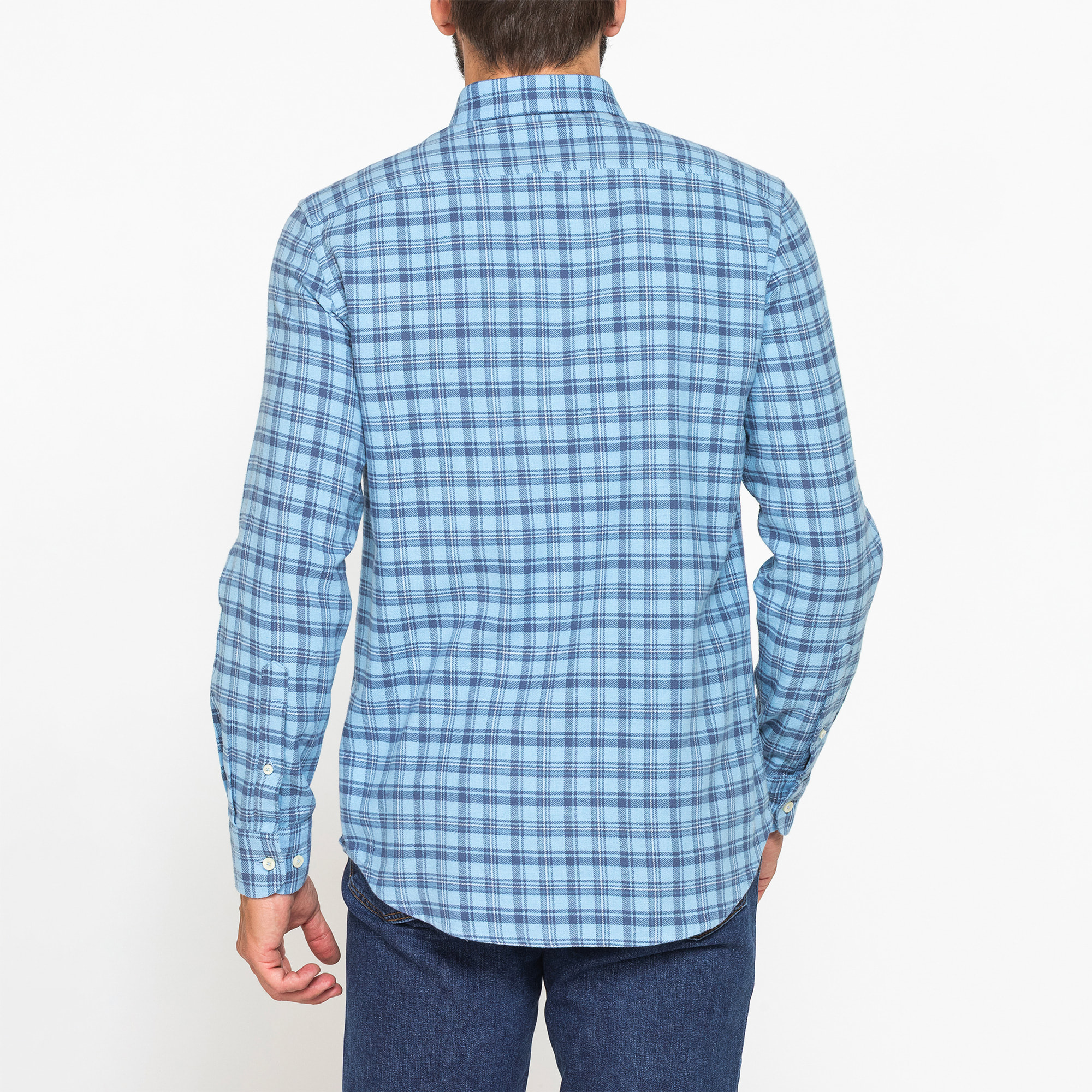 CAMICIA FANTASIA TINTO FILO IN FLANELLA LEGGERA