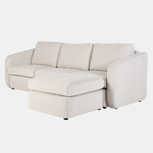 Canapé modulable 3 places beige avec pouf GALEGO