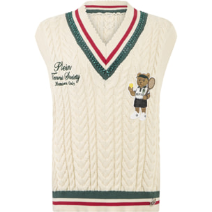 PHILIPP PLEIN V-Neck Gilet Tennis Club