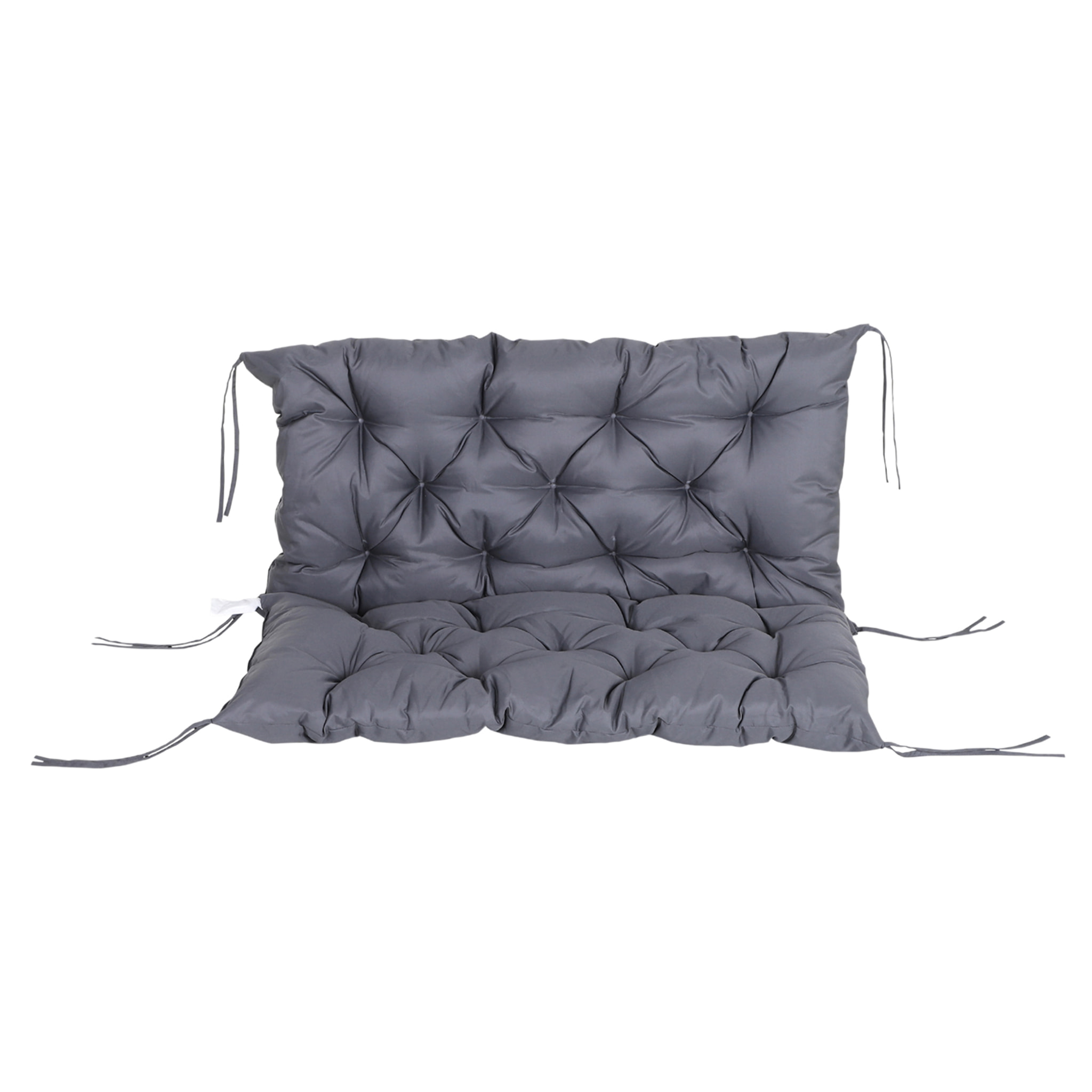 Cojín para Banco de 2 Plazas con Respaldo 100x98x8 cm para Jardín Terraza Gris