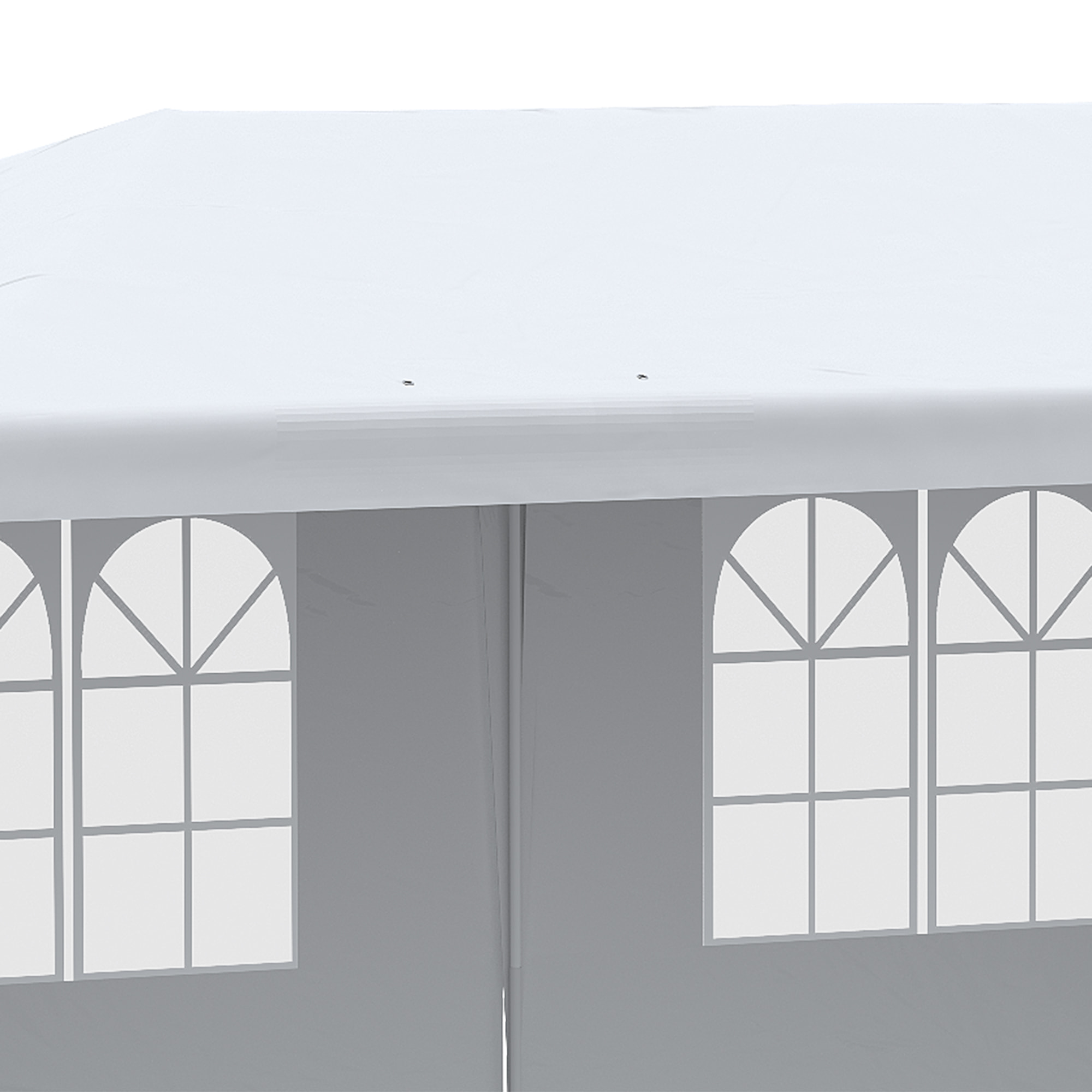 Carpa de Jardín 6x3 m con 4 Paredes Laterales y 2 Ventanas Visibles Cenador Gazebo de Exterior con Marco de Acero para Fiestas Eventos Bodas Blanco