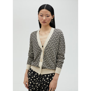 Cardigan jacquard logo