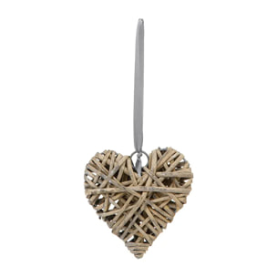 Déco murale "Coeur" - osier - D12 cm