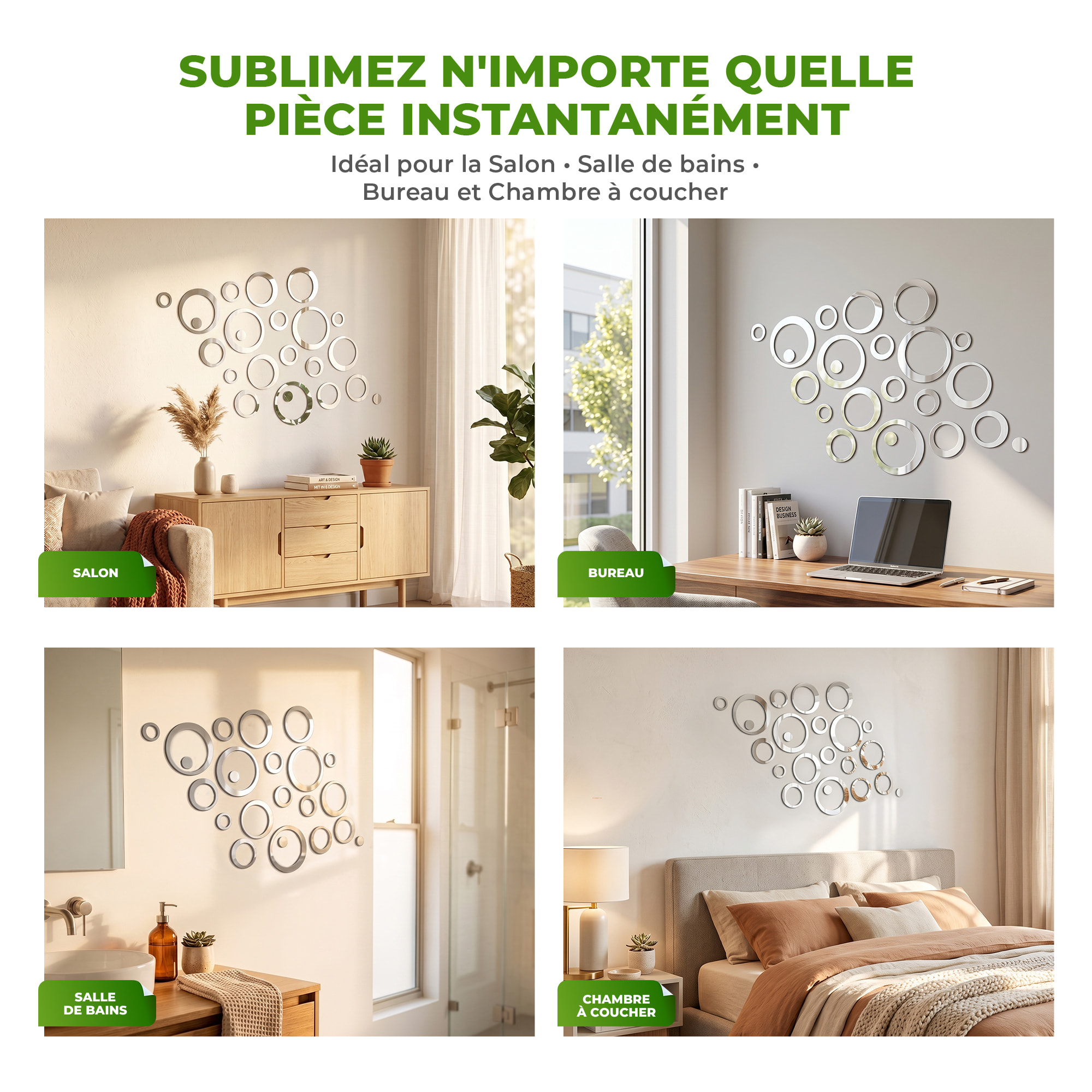 Sticker miroir Anneaux designs