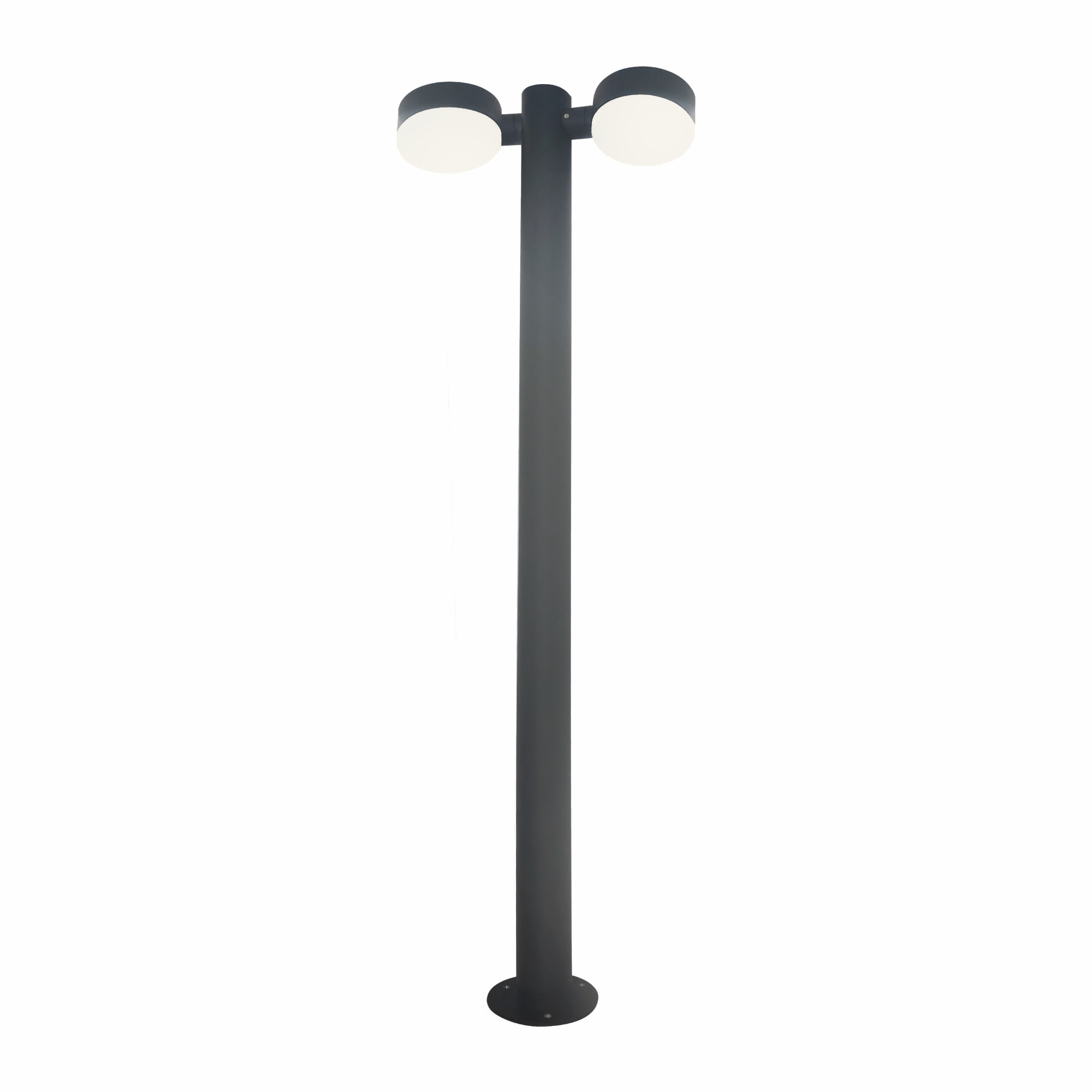 Forlight Farola Exterior IP54 Pale LED 21W Blanco Neutro - 4000K Gris Urbano para Exterior de Jardín, Entrada, Camino