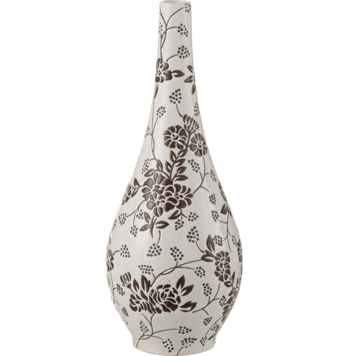 J-Line vase Zen Poire - porcelaine - blanc/noir - 43 cm de hauteur