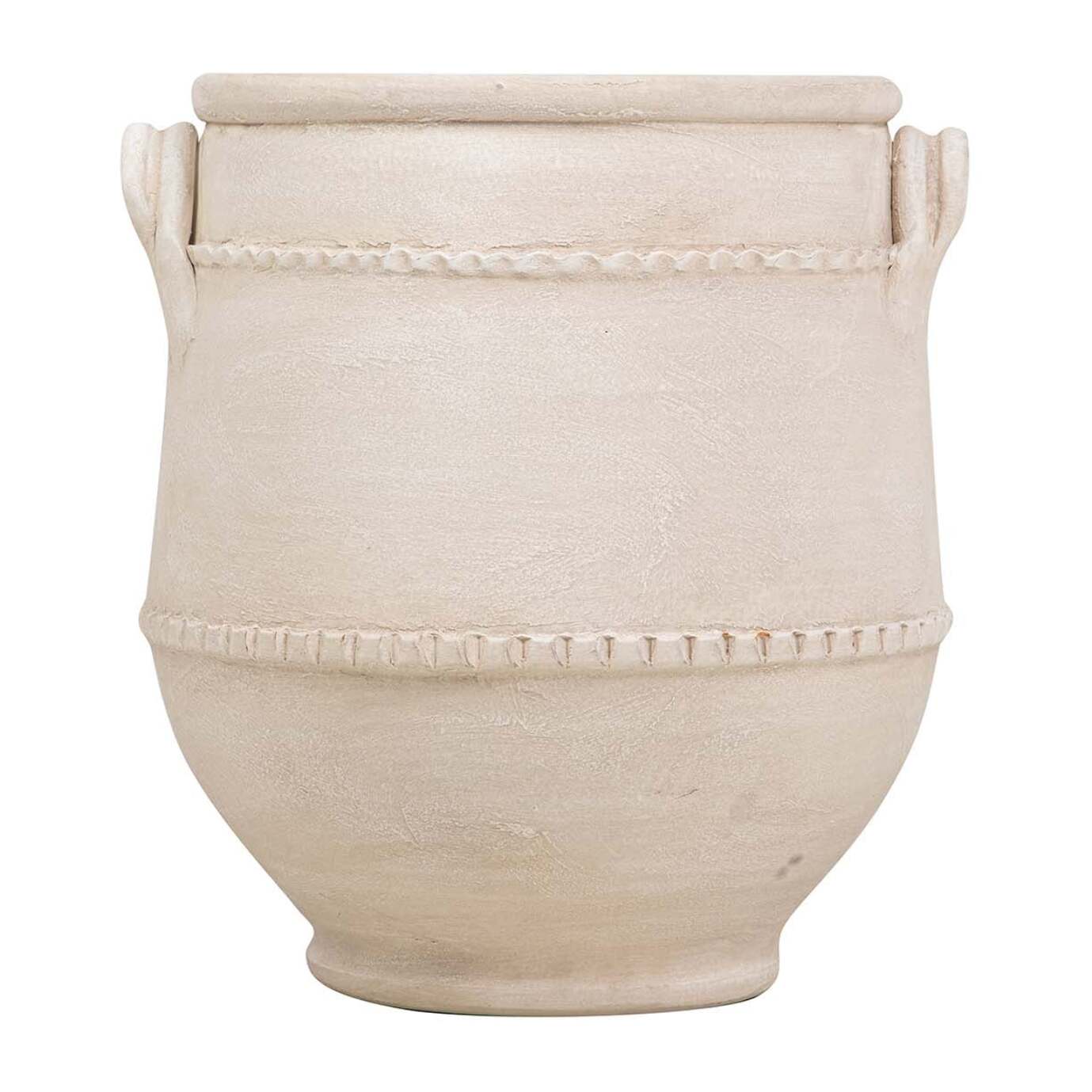 Florero Ceramica Beige 35x35x43 Cm