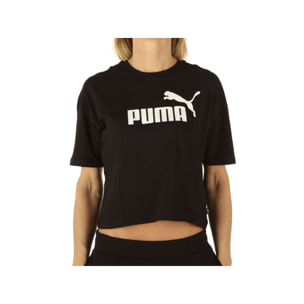 T-Shirt Puma Cropped Logo Tee Nero