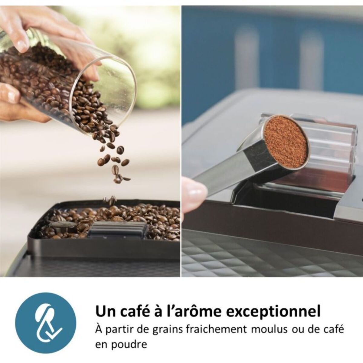 Expresso Broyeur PHILIPS EP2224/90 Noir Gris Perle série 2200 SilentBrew