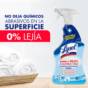 Lysol Limpiador desinfectante antical baños, elimina virus, bacterias sin lejía, aroma frescor marino, spray - Pack 3x750ml