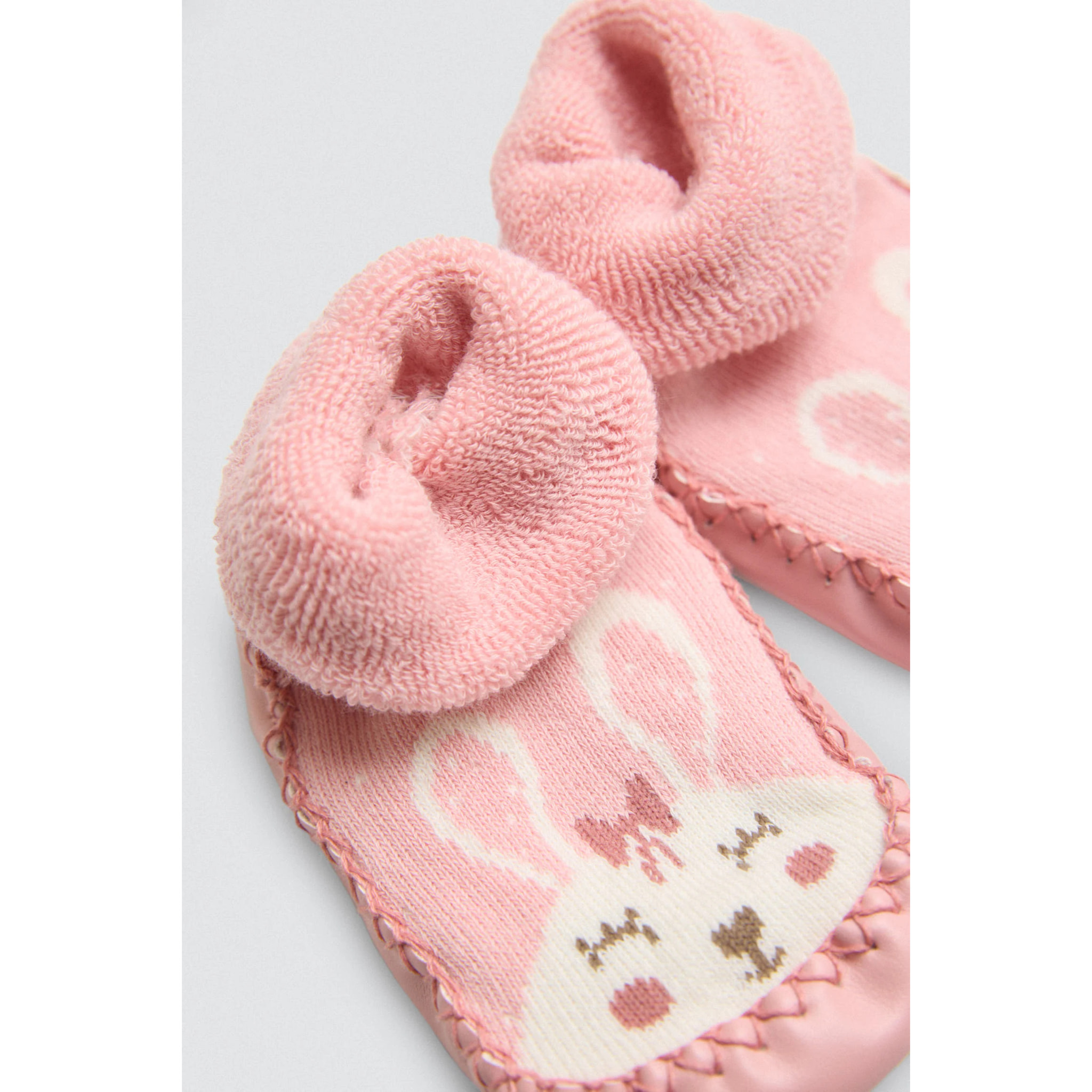 Calzino termico per neonato con suola antiscivolo rosa