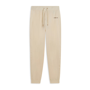 Pantaloni con fondo a costina e bande logate