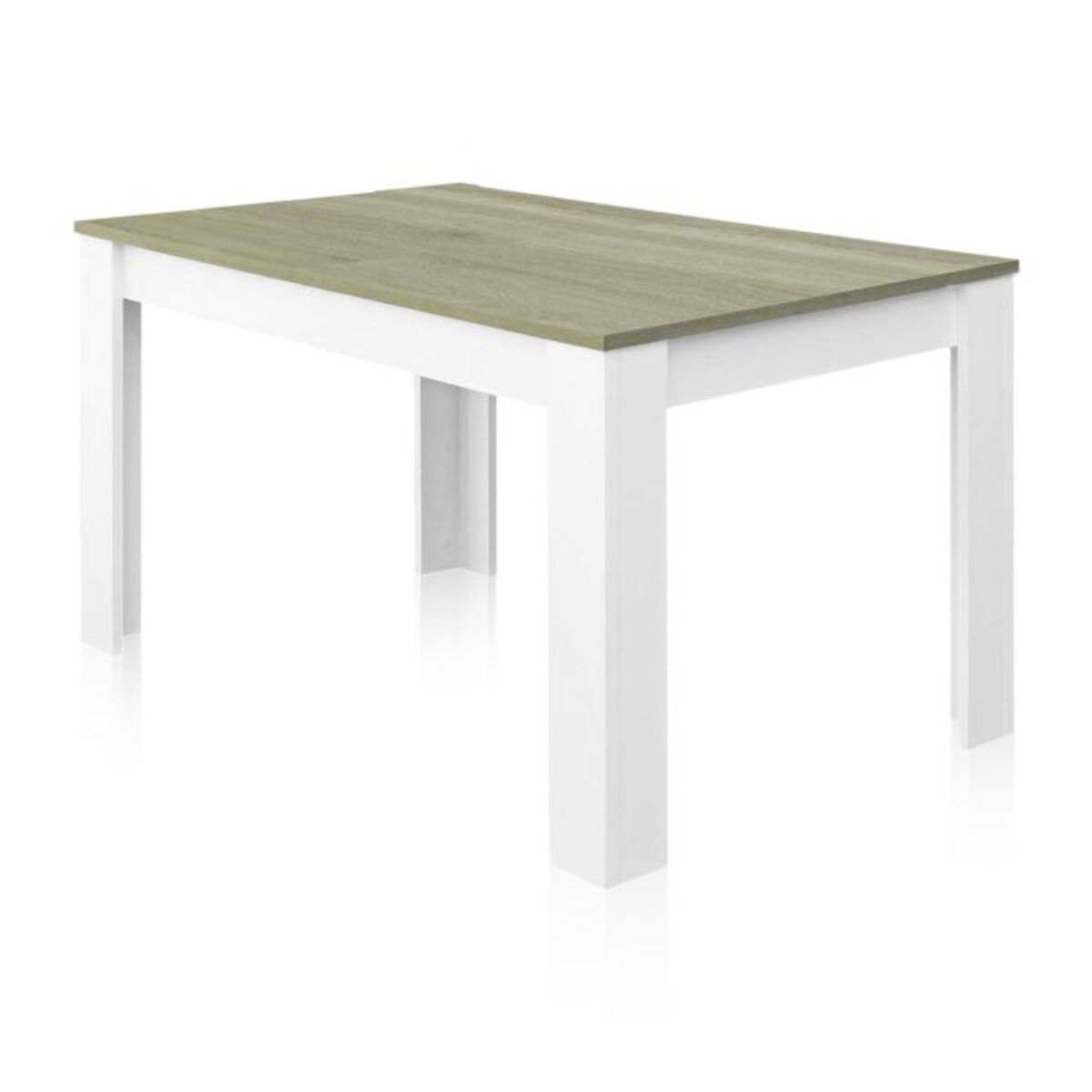 Mesa de comedor extensible Danna Blanco Artik (Blanco Mate) – Roble Alaska