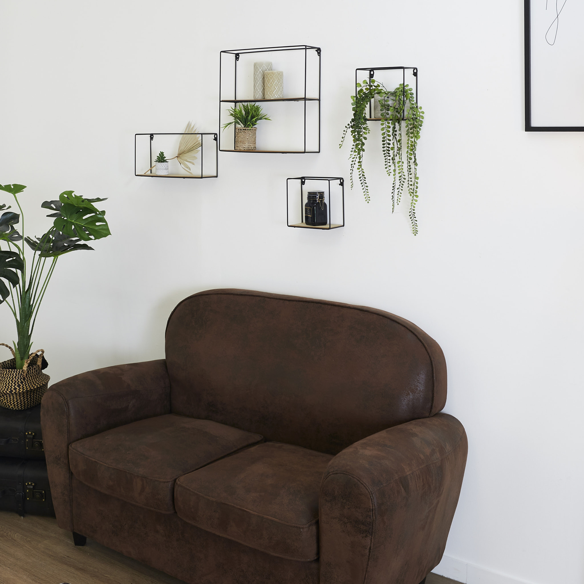 Etagere 4 Pieces Bois Metal 38x38x10cm