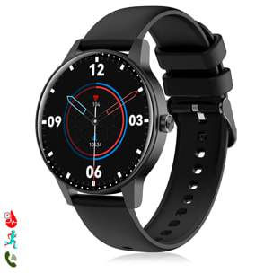 Smartwatch QS80 con llamadas BT, notificaciones push. Monitor deportivo y de salud.