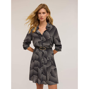 Motivi - Vestido camisero estampado de corazones - Burgundy