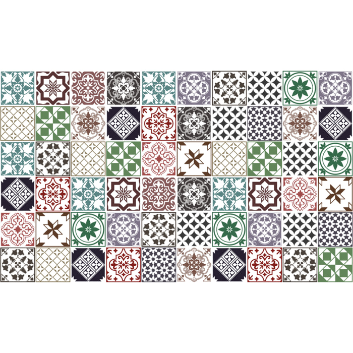 Stickers muraux - Sticker Mural Carrelage adhésif Cuisine Salle de Bain - 60 STICKERS CARRELAGES AZULEJOS CIPRINA