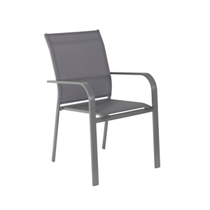 Table de jardin ronde aluminium + 6 assises OREVA + BUFFALO