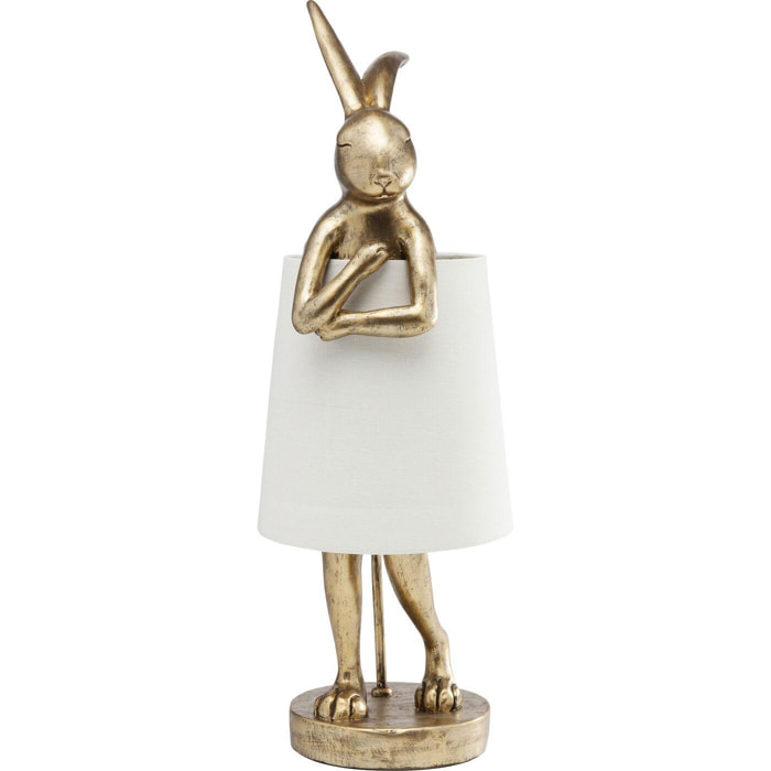 Lampe Animal Lapin dorée et beige 50cm Kare Design
