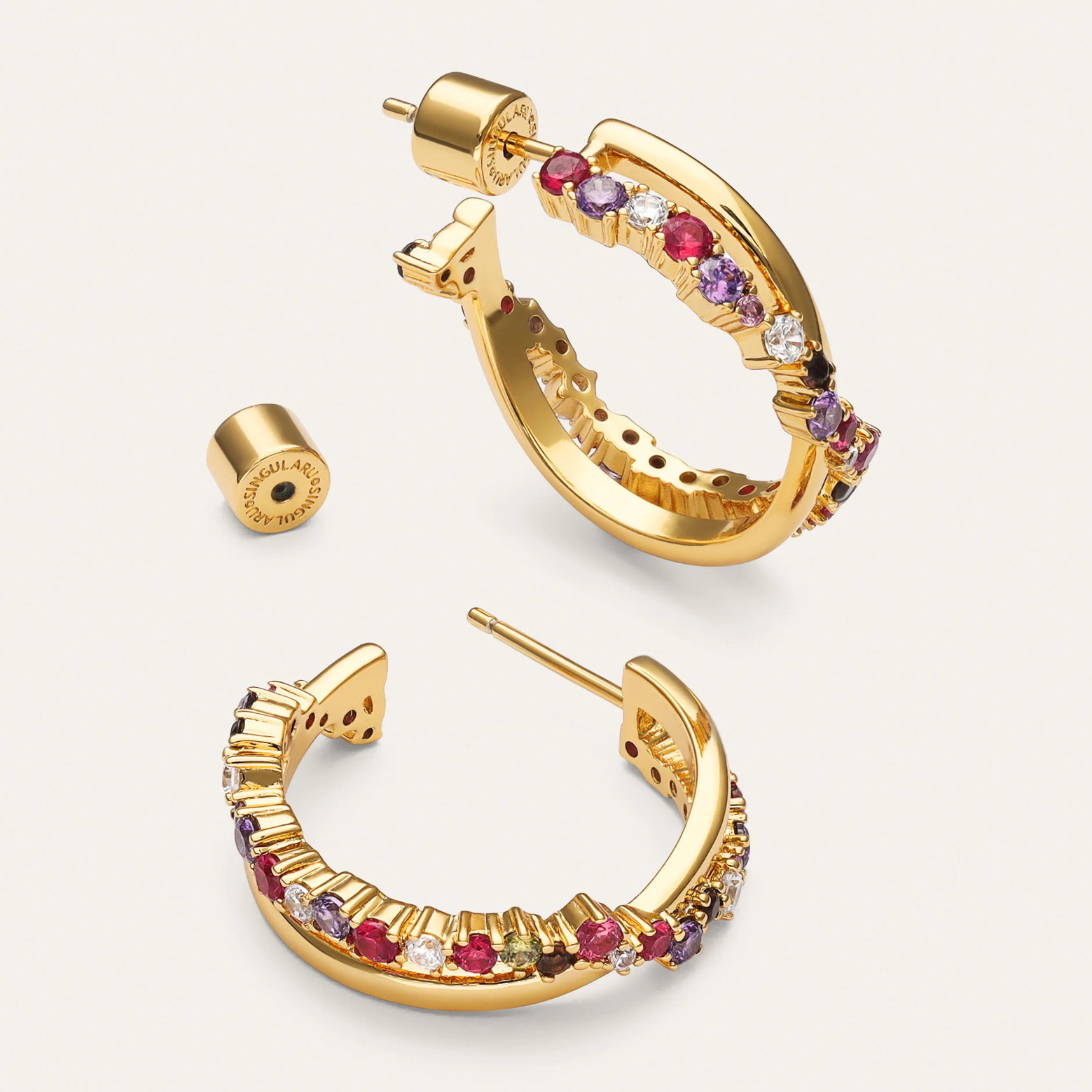 Pendientes Aro Estelar Cross Baño Oro