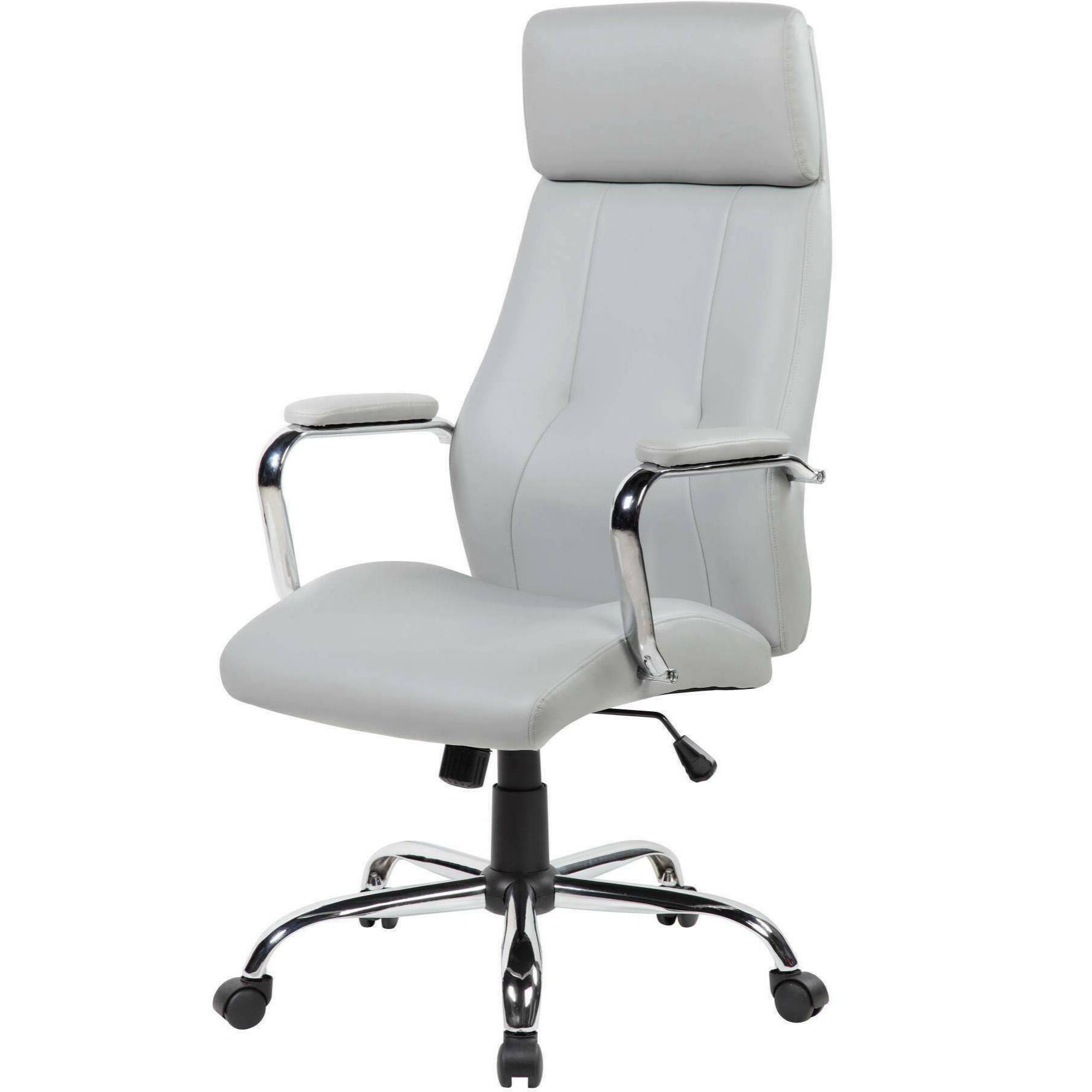 Sedia da ufficio Cairns, Poltrona presidenziale con braccioli, Sedia ergonomica da ufficio, 66x62h121/131 cm, Grigio