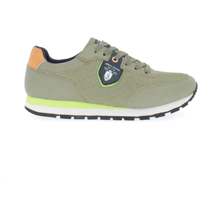 Armata di Mare Scarpe Uomo Sneakers Casual Stringate con Soletta Rimovibile in Memory Foam AMU P22N101 Khaki