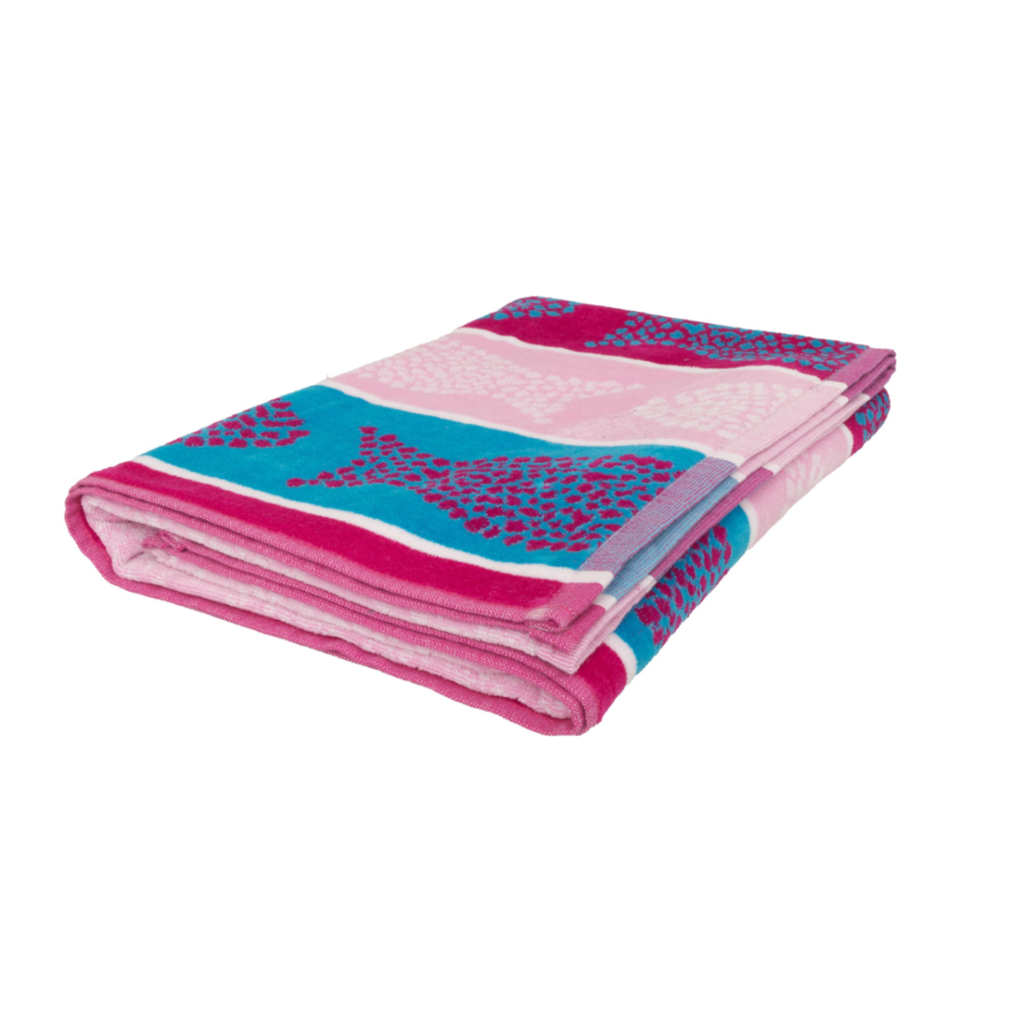 Telo Mare Spugna Jacquard Spiaggia Disegno Fish Pois