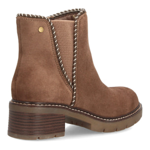 Botines casual con ribete trenzado para mujer