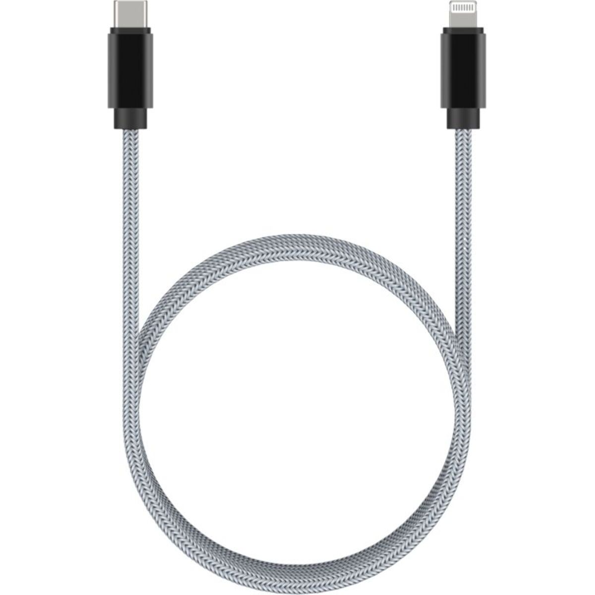 Câble Lightning ADEQWAT vers USB-C 2M certifié Apple Gris