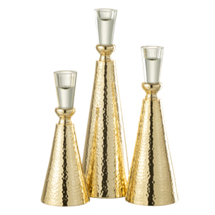 J-Line chandelier Tape - aluminium/verre - or/transparent - large