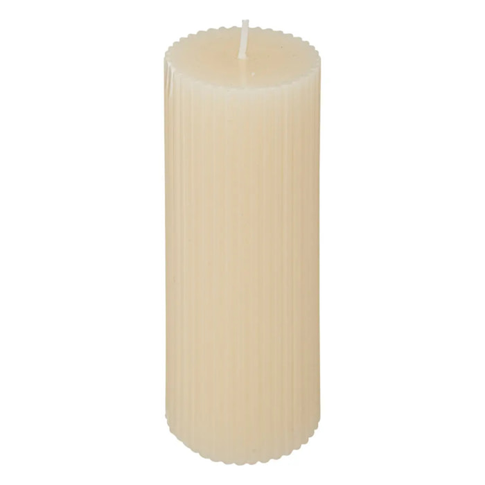 Bougie ronde "Demi" en coton D5cm blanc ivoire