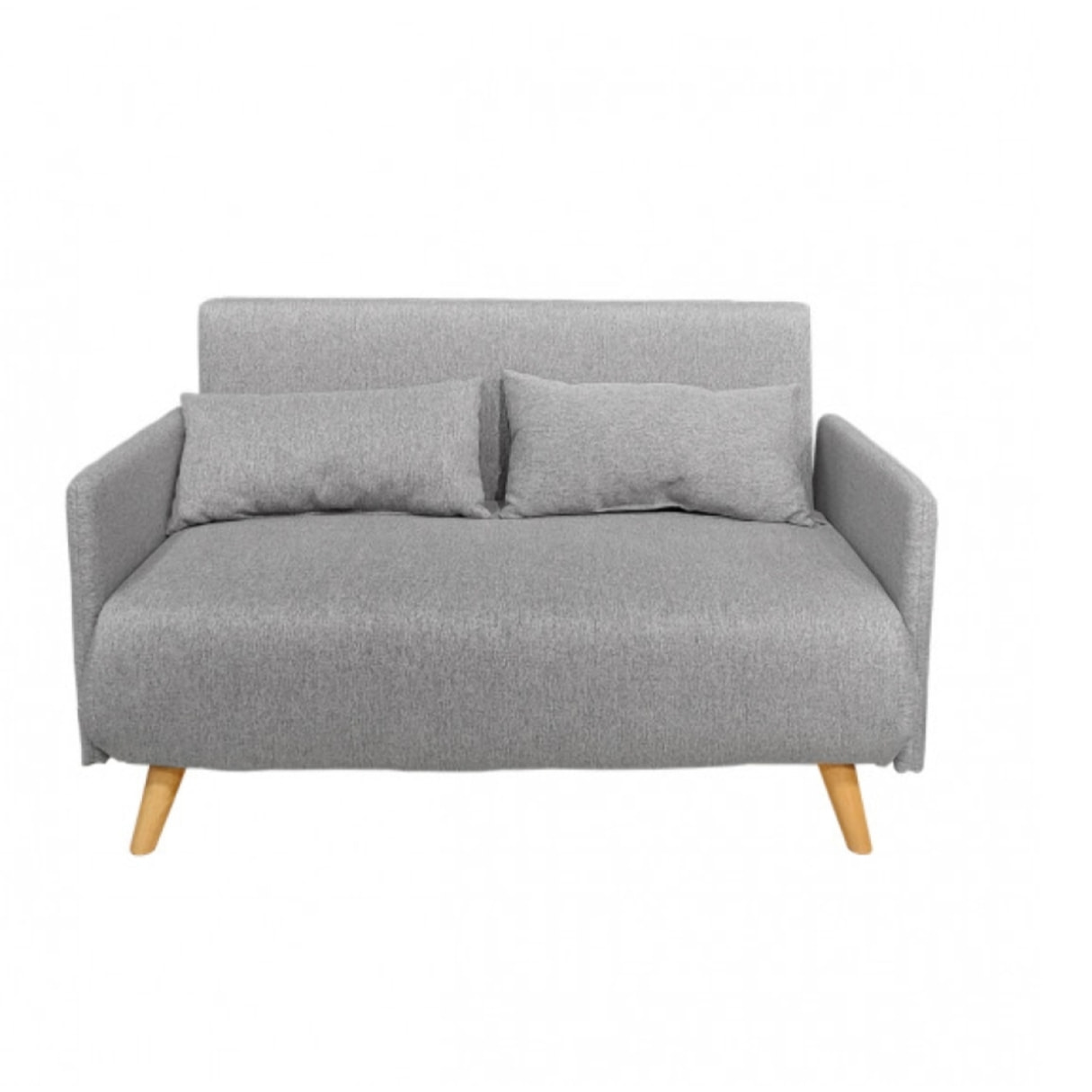 Banquette convertible en tissu gris chiné - MARIE