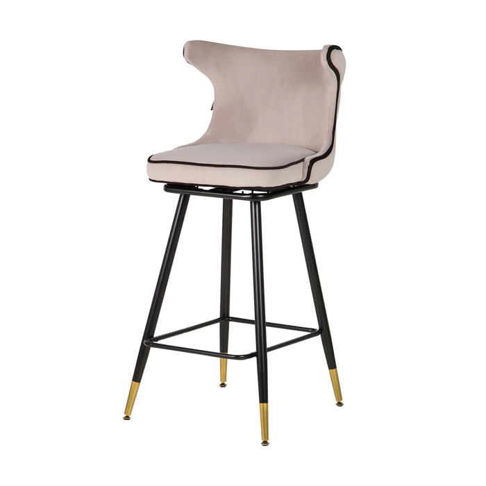 Taburete Bar Velvet Gris Clinton 46x53x105 Cm