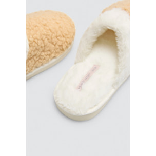 Pantofole da casa con pelliccia e pelle di pecora