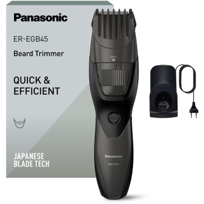Tondeuse barbe PANASONIC ER-EGB45S503, molette réglable, 20 hauteurs de coupe, précision 0,5 mm, autonomie 60 mn