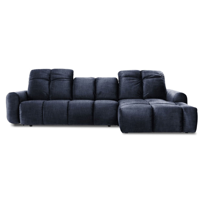 Canapé d'Angle Droit Tissu Anacapri, 3 Places, Repose-têtes Ajustables, Style Contemporain