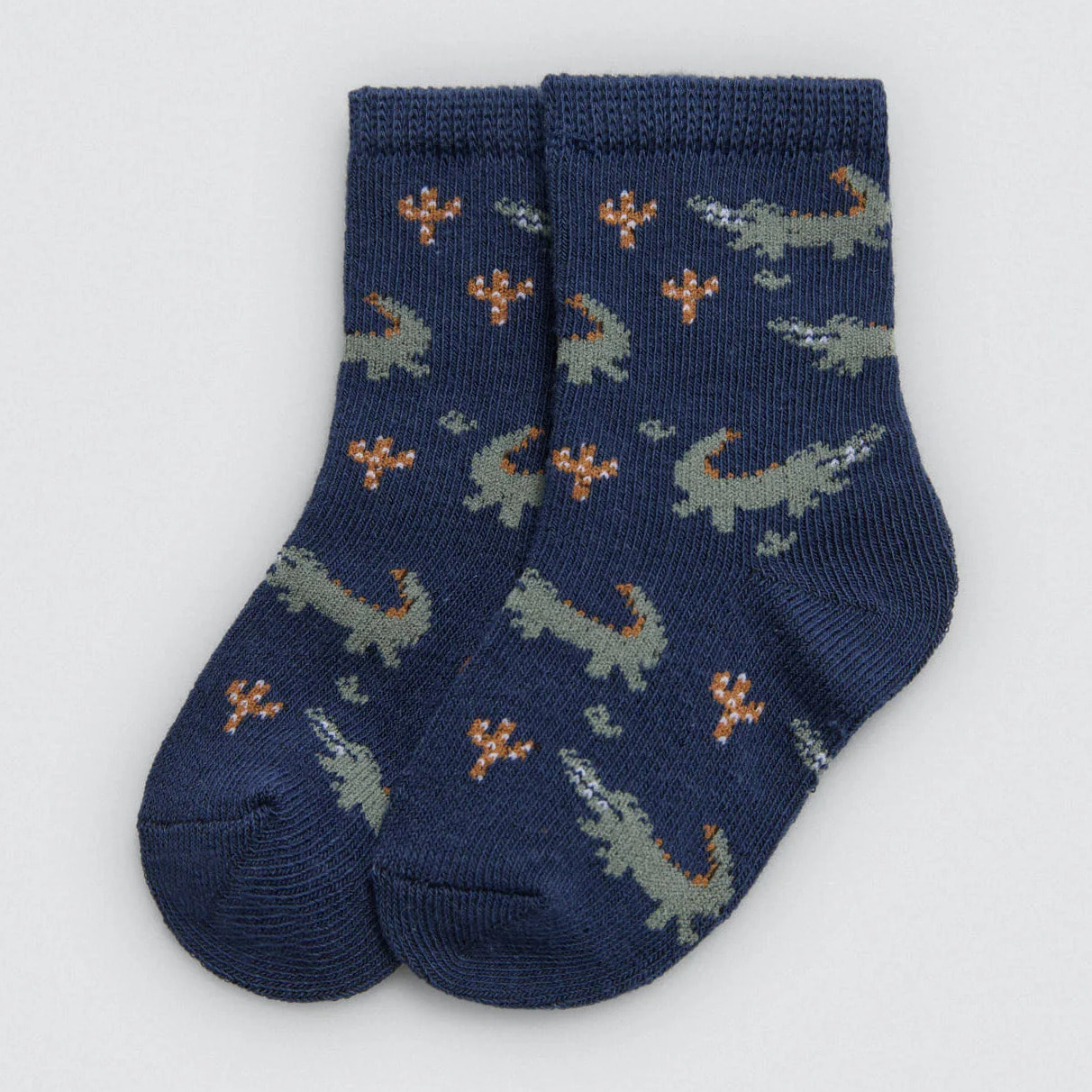 Confezione da 4 calzini per neonato con stampa coccodrillo