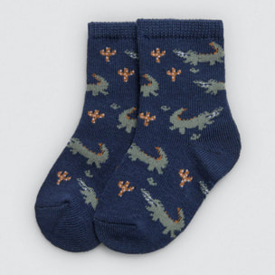 Confezione da 4 calzini per neonato con stampa coccodrillo