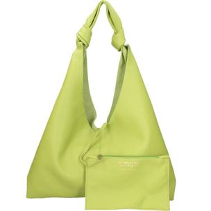 Borsa a spalla da donna In Vera pelle Made in Italy 40x42x2 cm