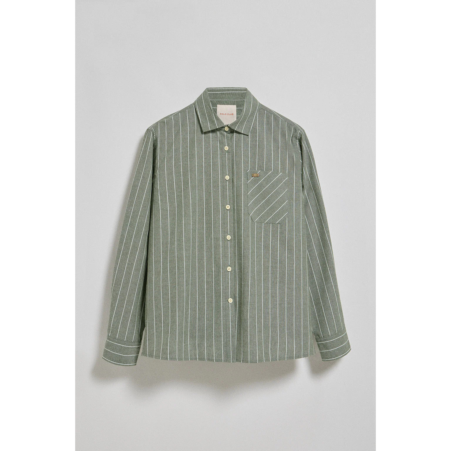 Camicia Scarlet a righe loose fit con chiusura a bottoni perlata