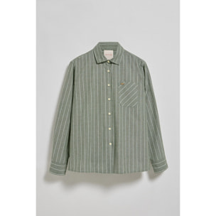Camicia Scarlet a righe loose fit con chiusura a bottoni perlata