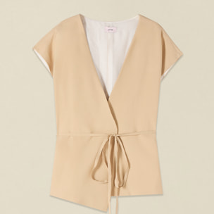 Oltre - Chaqueta desestructurada cruzada - Beige