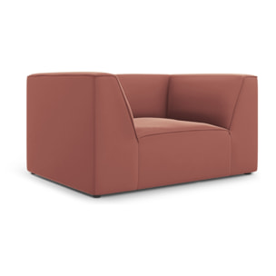 Fauteuil "Charles" en velours rose