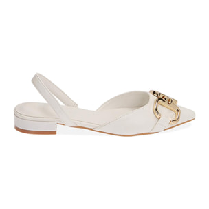 Ballerine slingback bianche con staffa