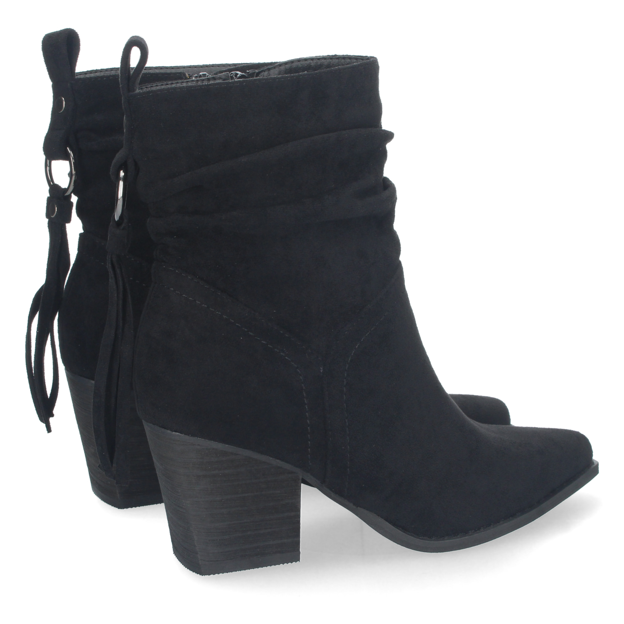 Botin de Tacon con Flecos y Cremallera
