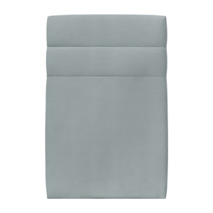 Lit avec tête de lit bandes horizontales velours et sommier kit Ep14