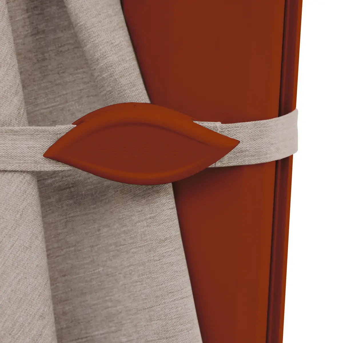 Parasol déporté carré inclinable Melhia 3x3 m acajou/lin