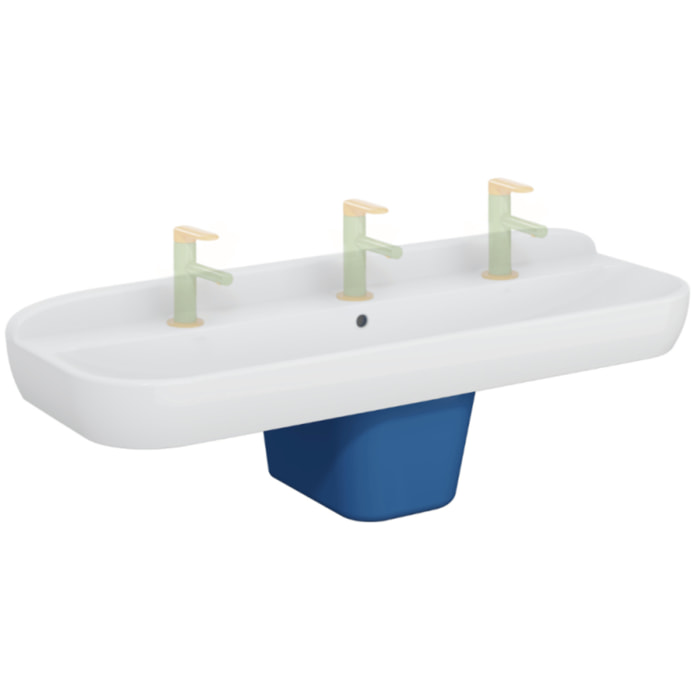 Lavabo pour enfant Sento Kids 125 cm 1 hauteur avec trop-plein + cache-siphon Sento kids