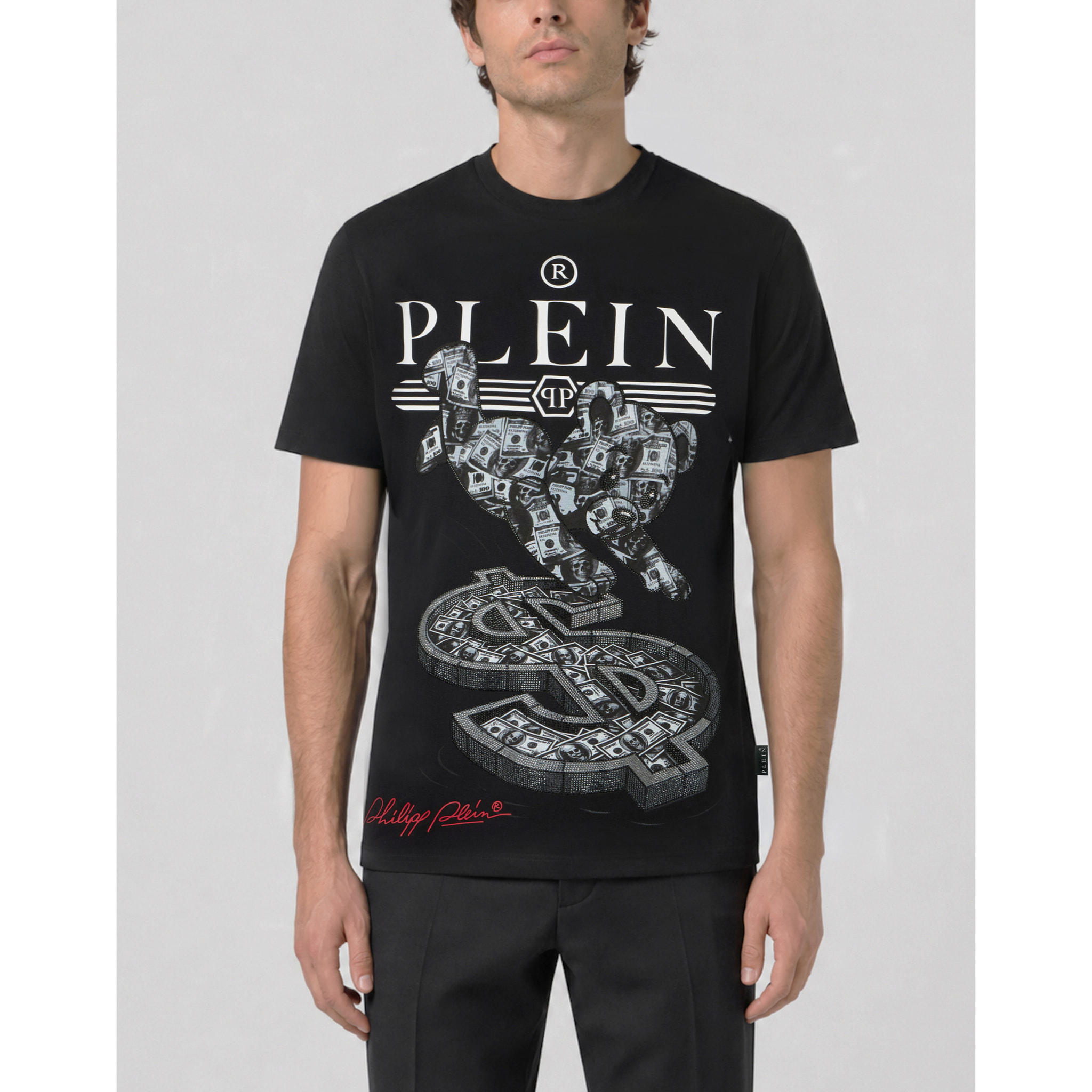 PHILIPP PLEIN Camiseta de cuello redondo y manga corta TEDDY