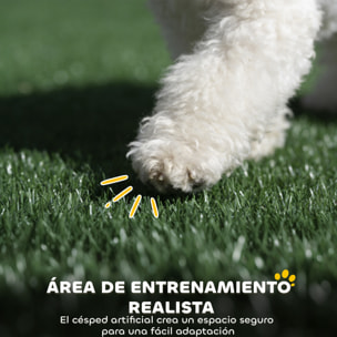 Inodoro para Perros con Césped Artificial, 75x51x36,5 cm, con Paredes Altas, Bandeja Deslizante y Fácil de Limpiar, Bandeja Sanitaria para Perros para Entrenamiento, Interior y exterior, Negro